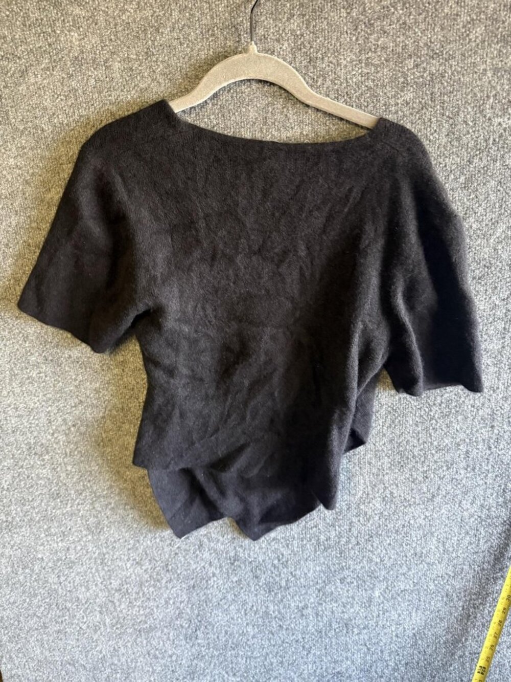 Vintage Saks Fifth Avenue Sweater Womens Large Black Cashmere Wrap Short Sleeve - Picture 3 of 4